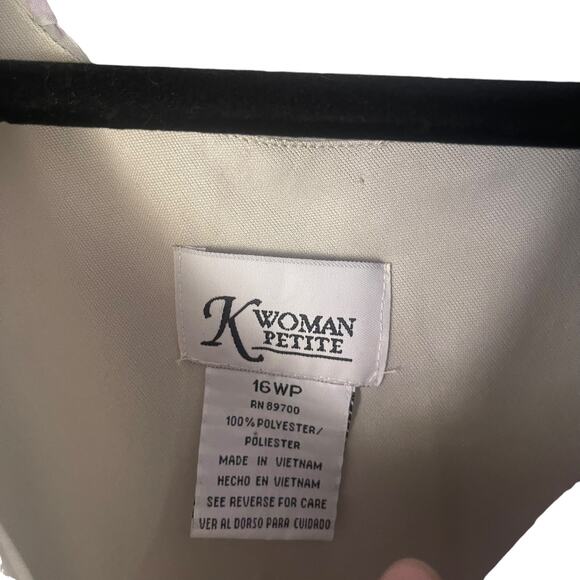 K Woman Petite Vintage 90s 16WP Floral Fairy Cottage Green Purple Maxi Dress - Picture 5 of 9